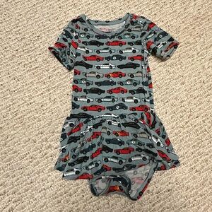 Posh peanut Lux twirl skirted bodysuit - miles race cars 18-24m